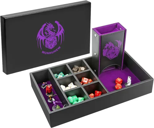 Miniatura 8 de Bandeja de Dados DND y Caja de Almacenamiento de Torre, Estuche Portadados D&D 4 en 1