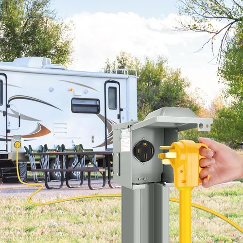Miniatura 7 de Kohree Enchufe Macho de 50 Amperios para RV, Enchufe de Repuesto de 125 250V para RV, Receptáculo NEMA 14-50P de Servicio Pesado con Mango de Agarre