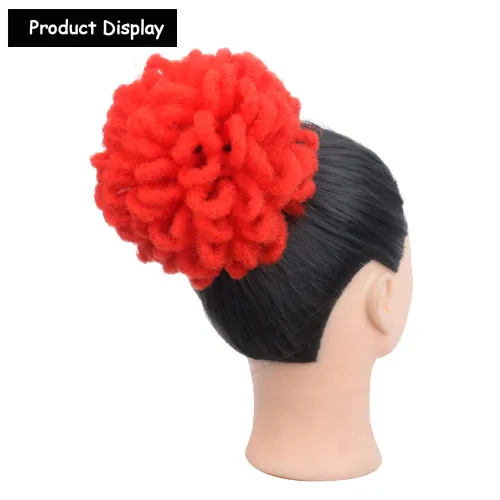 Miniatura 3 de Yinmei Baibian Loc Cola de Caballo con Cordón Moño de Pétalos Moños de Rastas Afro Rojas Cola de Caballo Rizado Hinchado Trenza Colas de Caballo
