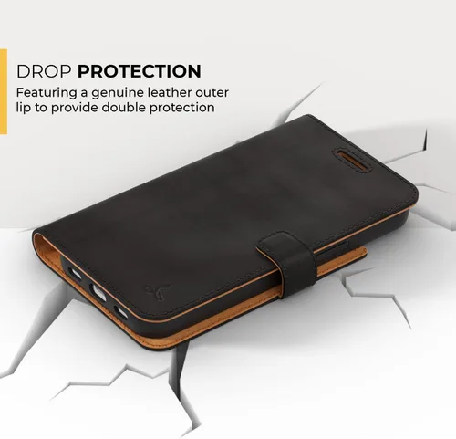 Miniatura 4 de Snakehive Funda de cuero para iPhone 13 Funda de piel auténtica con tarjetero Funda tipo cartera con soporte Compatible con iPhone 13 (negro)