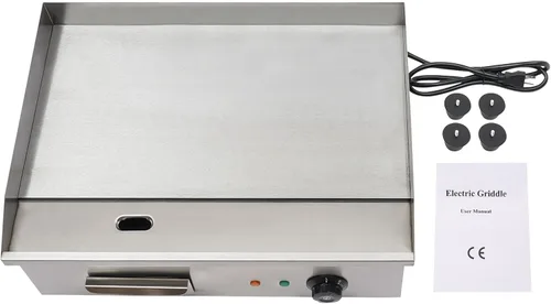 Miniatura 5 de Plancha comercial, 110 V, 3000 W, para restaurante comercial, parrilla eléctrica, placa de cocina combinada con control termostático ajustable