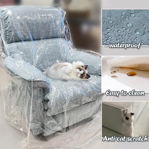 Miniatura 2 de Swanna Funda de plástico para muebles reclinables, bolsa transparente para mudanza, funda impermeable resistente para mascotas, protector