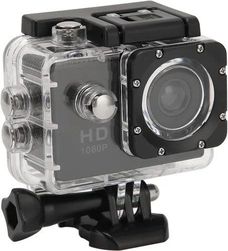 Cámara deportiva 1080P 12MP Full HD, cámara de acción, pantalla a color HD de 2.0 pulgadas, lente gran angular de 140 grados, cámara de deportes
