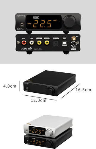 Miniatura 2 de Topping DX3pro+ LDAC Amplificador de auriculares - ES9038Q2M XU208 NFCA Bluetooth5.0 Decodificador de audio USB/Opt/Coaxial DAC AMP Pre amplificador
