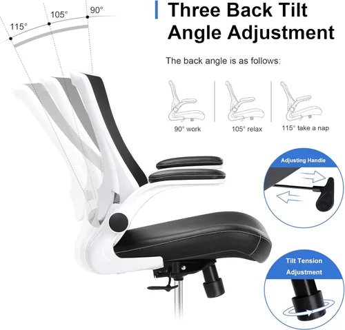 Miniatura 3 de Misolant Silla de dibujo, silla de oficina alta para escritorio de pie, silla de oficina alta con soporte lumbar ajustable y anillo reposapiés