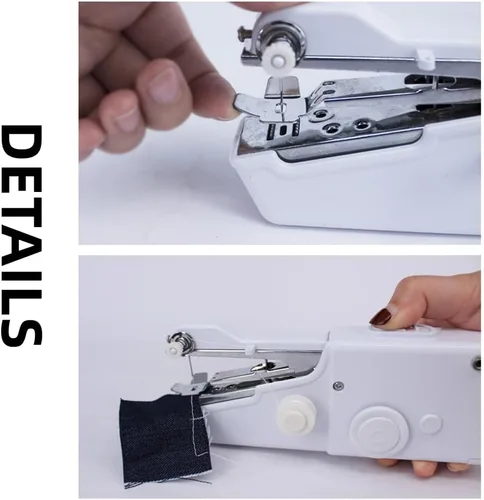 Miniatura 5 de Máquina de coser de mano, mini máquina de coser portátil, pequeña máquina de reparación, herramienta doméstica para telas, ropa, niños, tela, hogar