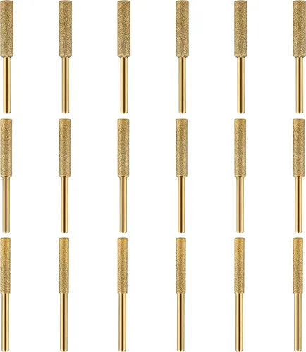 Juego de 18 afiladores de motosierra de diamante chapados en titanio (5/32"-7/32") para sierras de cadena y tallado de madera