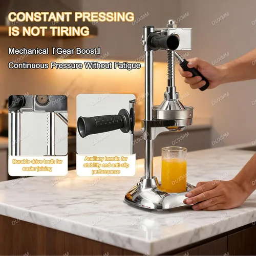 Miniatura 5 de Exprimidor de naranja de hierro fundido de cocina, máquina exprimidora de prensa manual, con base en forma de U manual, placa de presión grande