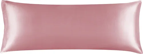 Miniatura 143 de Bedelite Funda de almohada de satén para el cuerpo, súper suave y refrescante, para el cabello y la piel, transpirable, sedosa y larga, 20 x 54 Rosa