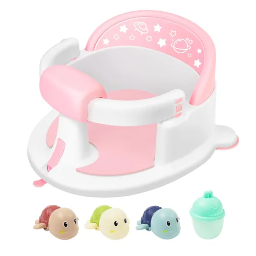 Miniatura 9 de Asiento de baño para bebés de 6 meses en adelante, silla de bañera para bebé, soporte de baño antideslizante para niños pequeños, asiento de baño