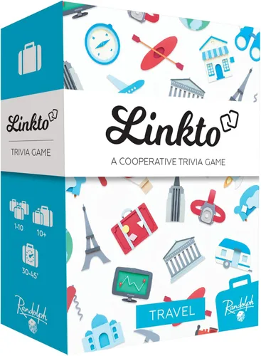 Linkto Travel | Divertidos juegos de preguntas | Juegos de viaje | Juego de mesa para toda la familia | 1 a 10 jugadores | 30 minutos