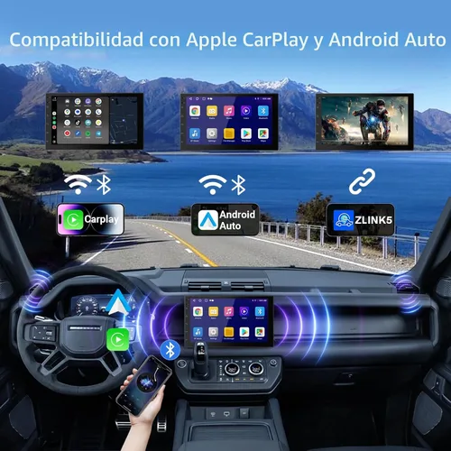 Miniatura 3 de Estéreo de coche Haudio, doble din, con pantalla táctil HD de 7 pulgadas CarPlay y Android Auto Cámara de respaldo Navegación GPS por