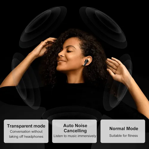 Miniatura 2 de Auriculares inalámbricos con cancelación de ruido Bluetooth 5.3, auriculares deportivos con micrófono integrado, IPX7 impermeable y pantalla LED