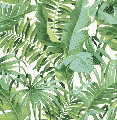 NuWallpaper Maui - Papel tapiz autoadhesivo para pared, papel de contacto extraíble de hojas tropicales verdes para paredes, revestimiento de pared