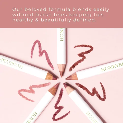 Miniatura 4 de Honeybee Gardens Delineador de labios irresistible, sombra rosa cálida Zen, delineador de labios de larga duración, deslizamiento suave, vegano