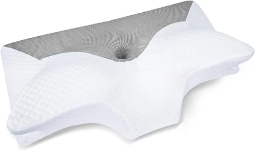 Miniatura 7 de HOMCA Almohada cervical de espuma viscoelástica – Almohada de espuma viscoelástica de contorno para aliviar el dolor de cuello, almohada ortopédica