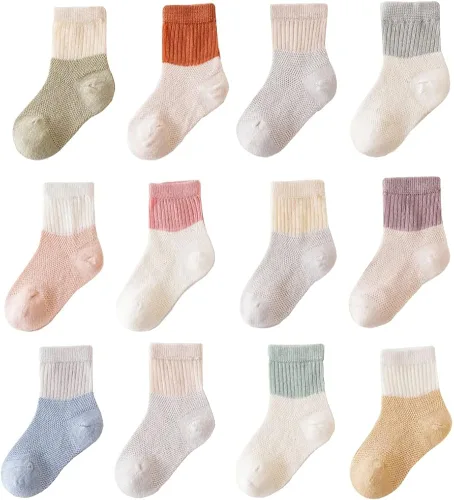 FYLuoke Baby Girls Boys Socks Unisex-Baby Infant Cotton Crew Socks for Skid Toddler Ankle Socks Set