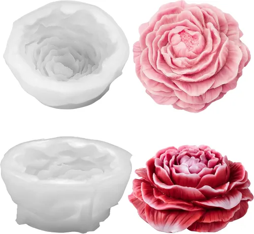 4 moldes para velas de margaritas, moldes de silicona para hacer velas, molde decorativo en forma de flores 3D para fondant, jabón, pastel de