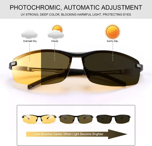 Miniatura 2 de YIMI Gafas de sol deportivas polarizadas fotocromáticas para hombre, mujer, ciclismo, pesca, conducción, protección UV400, lentes antirreflejos