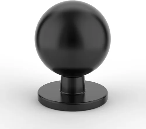 Miniatura 39 de Amerdeco ZH0053 - Paquete de 10 pomos de latón antiguo para gabinetes de un solo agujero, pomos redondos de 1 pulgada de diámetro, pomos y tiradores