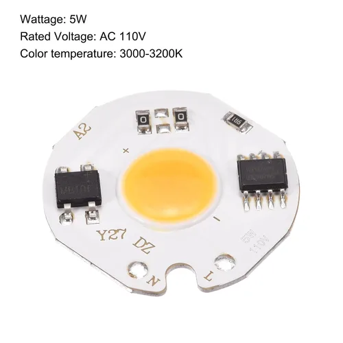 Miniatura 3 de MECCANIXITY Bombilla LED de chip 110 V 5 W blanco cálido 3000-3200 K sin conductor de alta potencia Floodlight Módulo de lámpara de aluminio Junta