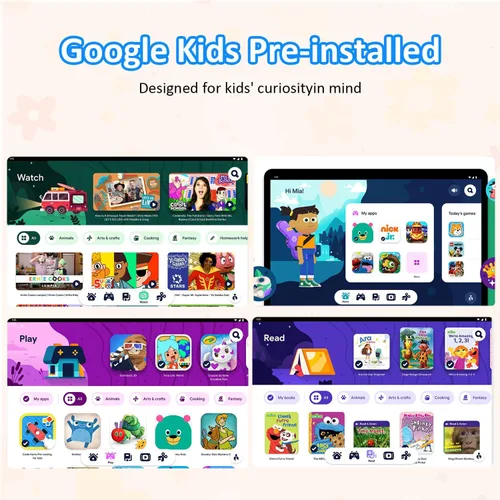 Miniatura 5 de WXUNJA Tablet Android 15 Kids 2025, tabletas actualizadas de 10.1 pulgadas con procesador Octa-Core, batería de 6000 mAh, espacio para niños, Azul