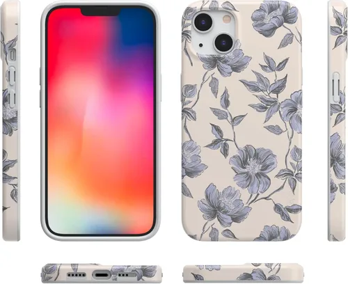 Miniatura 7 de Carcasa Casely para iPhone 13 Ink & Iris Floral Vintage Compatible con MagSafe Diseño Clásico Ultra Delgado
