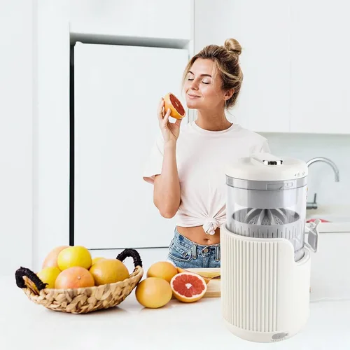 Miniatura 5 de Exprimidor eléctrico, máquina exprimidora portátil recargable USB C, exprimidor de cítricos para fruta de limón, naranja, motor de 360 grados