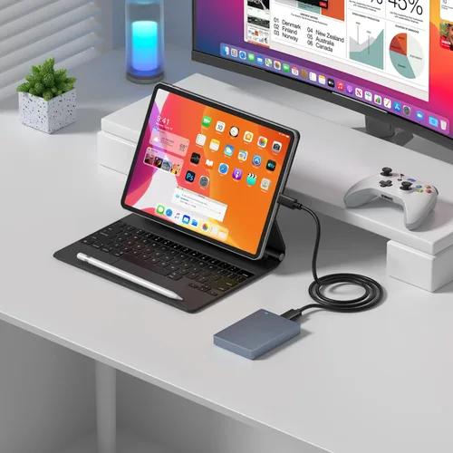 Miniatura 6 de Cable micro B a USB C, cable de disco duro externo USB 3.1 Gen1 5Gbps cable de repuesto de cámara de transferencia de datos compatible con Seagate
