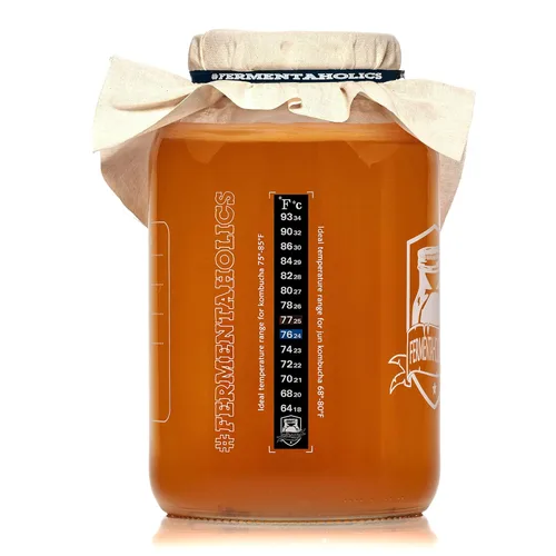 Miniatura 3 de Paquete de 3 termómetros adhesivos de fermentación, muestra la temperatura en grados Celsius y Fahrenheit, ideal para kombucha, cerveza, vino