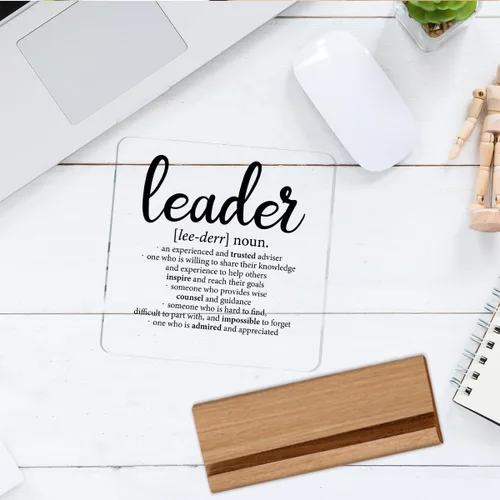 Miniatura 5 de Regalos de apreciación para líderes para jefe, mentor, gerente, definición de liderazgo, letrero decorativo claro para escritorio, letrero acrílico