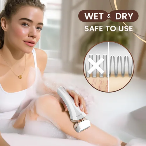Miniatura 2 de PRITECH Maquinilla de afeitar eléctrica para mujer, afeitadora recargable para mujer, afeitadora portátil para piernas, brazos, axilas, bikini