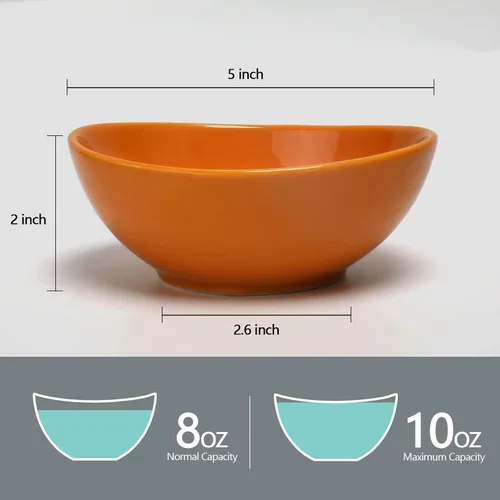 Miniatura 5 de amHomel - Juego de tazones de postre de 10 oz, 18 oz y 28 oz, de porcelana, para postres y aperitivos, tazones para comida de niños