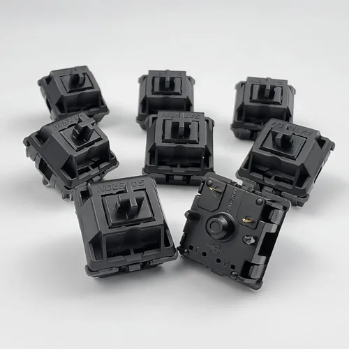 Miniatura 2 de GUYEKS GATERON Oil King V2 Interruptores de teclado prelubricados, interruptores lineales negros de 5 pines de 55 gf compatibles con teclado