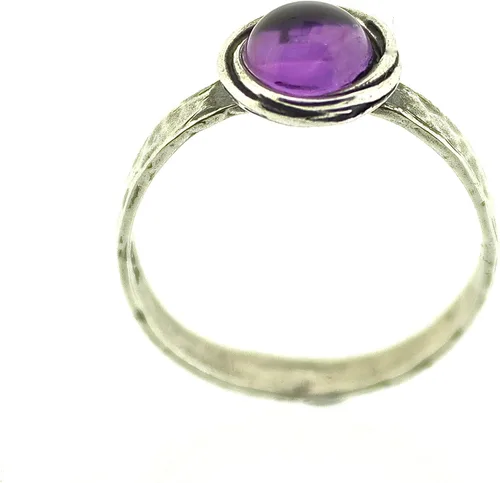 Miniatura 41 de Anillo de plata de ley con piedras preciosas para mujer, anillo apilable de piedra martillada, anillo de piedra natal