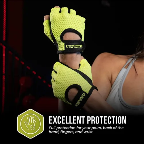 Miniatura 5 de Contraband Pink Label 5307 Guantes de entrenamiento de diseñador para mujer Tela de malla de diamante de bajo sudor con palma de silicona