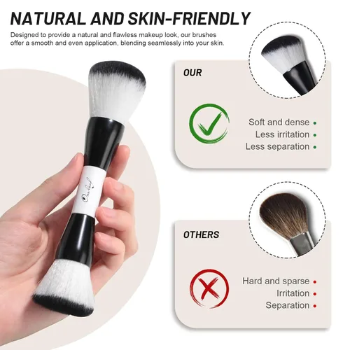 Miniatura 3 de Oneleaf Juego de brochas de maquillaje - Pinceles de doble punta para maquilladores profesionales