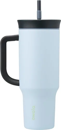 Miniatura 8 de Owala Vaso de viaje aislado de acero inoxidable de triple capa con tapa resistente a derrames, popote y asa de transporte, sin BPA, 40 onzas