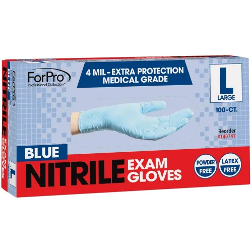Miniatura 2 de ForPro - Guantes desechables de nitrilo para examen, grado médico, protección adicional de 4 mil, sin polvo, sin látex, no estériles, seguros