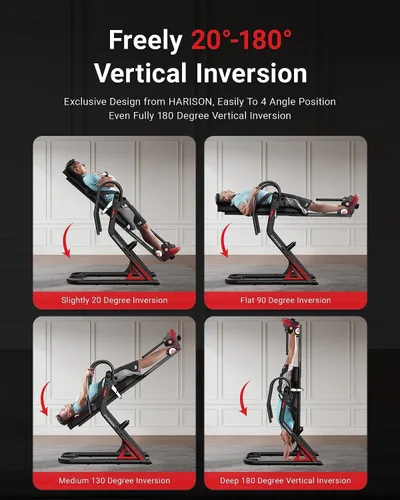 Miniatura 2 de HARISON Inversion Table for Back Pain Relief - Decompression Back Stretcher, 350LBS Capacity Strength Training Inversion Equipment, Decompression