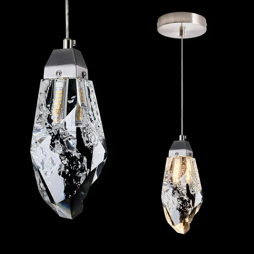 Miniatura 20 de Iluminación colgante negra, lámpara colgante moderna de cristal mini, juego de 3 candelabros ajustables para cocina, isla, comedor, dormitorio