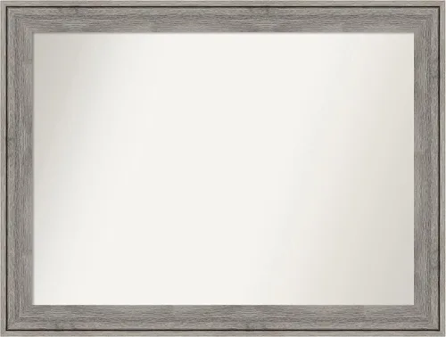 Miniatura 442 de Amanti Art Espejo de pared personalizado no biselado (24.5 x 24.5 pulgadas), marco gris marrón alta, varios tamaños personalizados, espejo de baño