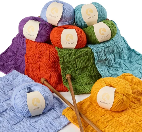 Miniatura 7 de 100% lana merino para tejer y ganchillo, hilo lujoso y suave de 6 cabos para tejer y crochet a mano, 1.76 oz/50 g, 127 yardas/116 metros