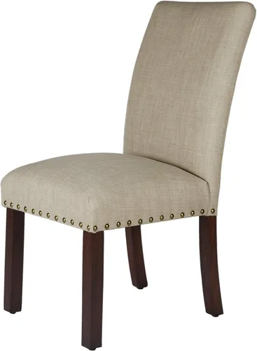 Miniatura 9 de Homepop Decoración del hogar Sillas de comedor clásicas tapizadas Parsons Juego de 2 sillas de comedor decorativas con ribete de cabeza