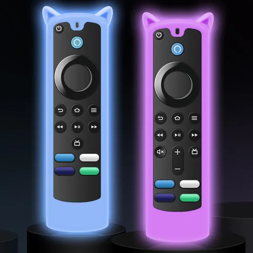 Miniatura 10 de Paquete de 2 fundas protectoras para control remoto, funda de silicona para control remoto que brilla en la oscuridad con cordón