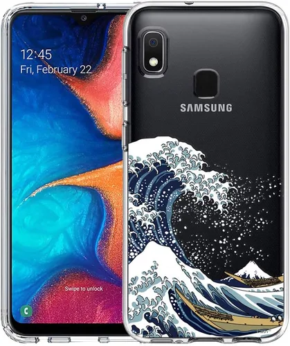 Miniatura 11 de Unov Funda compatible con Galaxy A10e Galaxy A20e funda transparente con diseño de TPU suave, absorción de golpes, patrón delgado en relieve Flower