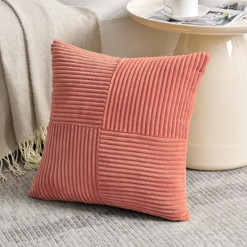 Miniatura 10 de Fancy Homi Juego de 1 funda de cojín cuadrada de color rosa rubor de 14 x 14 pulgadas para sala de estar, dormitorio, sofá cama, sofá, cama, funda