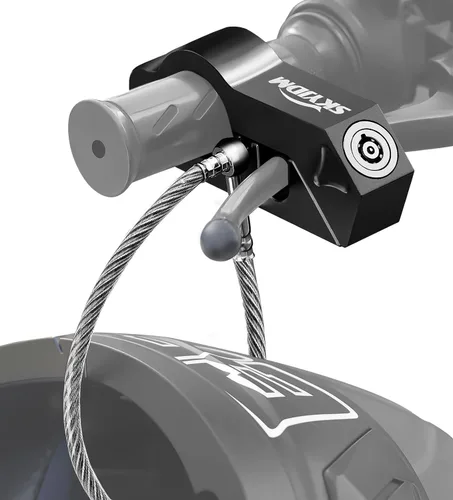 Combo de bloqueo de motocicleta - Casco y agarre antirrobo para todas las motocicletas, bicicletas, cuatrimotos, scooters con diámetros de manillar