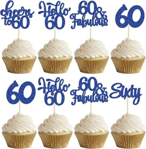 Miniatura 87 de 30 piezas Adornos para pastel de cumpleaños de 6 años, seis brillos, hola 6, púas para cupcakes, felicitaciones a los 6 años, decoraciones