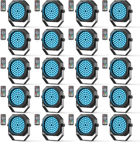 Miniatura 9 de Luces de escenario alimentadas por batería, luces estroboscópicas recargables con alimentación USB, control automático activado por sonido, 30W RGB